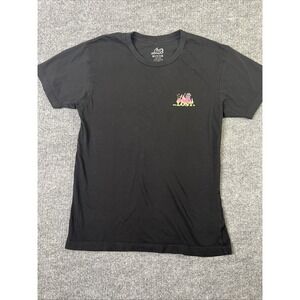 Lost Surfboards Y2K- era Devil Girl Flames Graphic T-shirt Black SzM 100% cotton